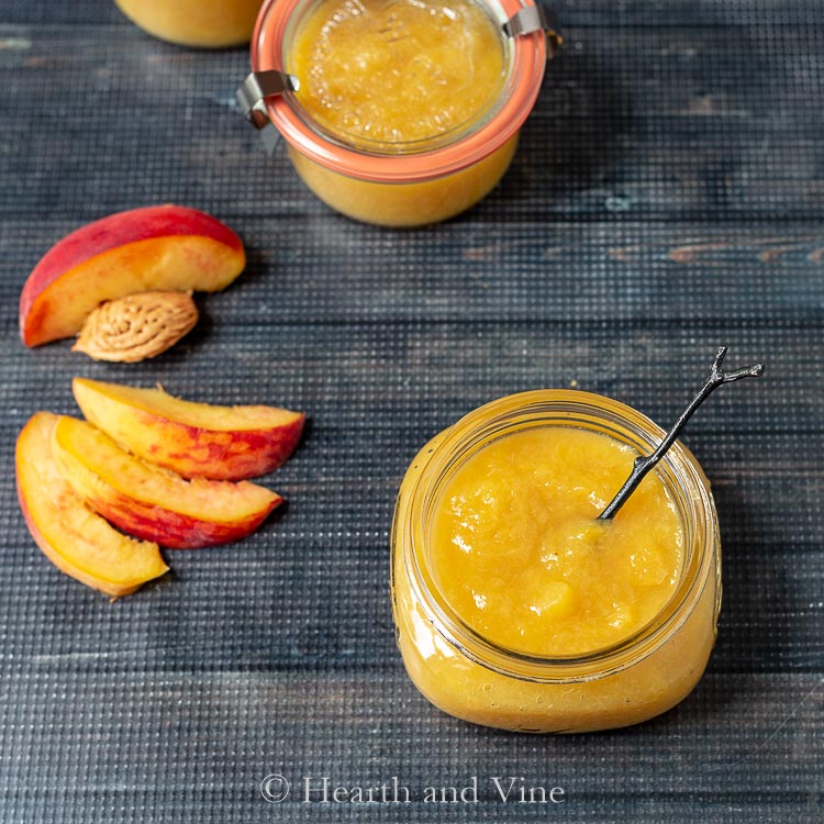 Sliced peaches and peach butter