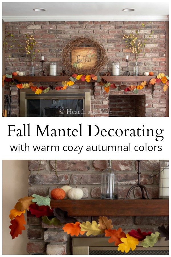 Fall Mantel Decorating Ideas with Beautiful Rich Autumn Colors Hearth