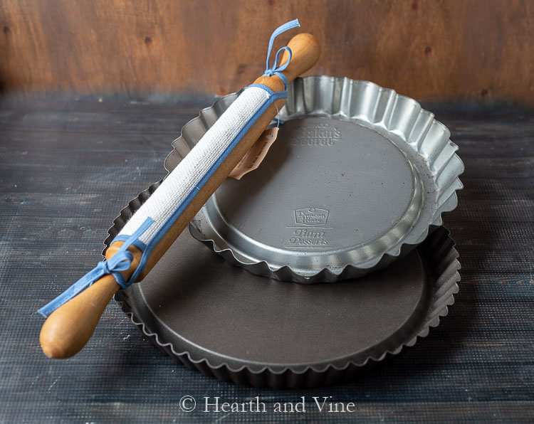Thrift store baking pans and rolling pin