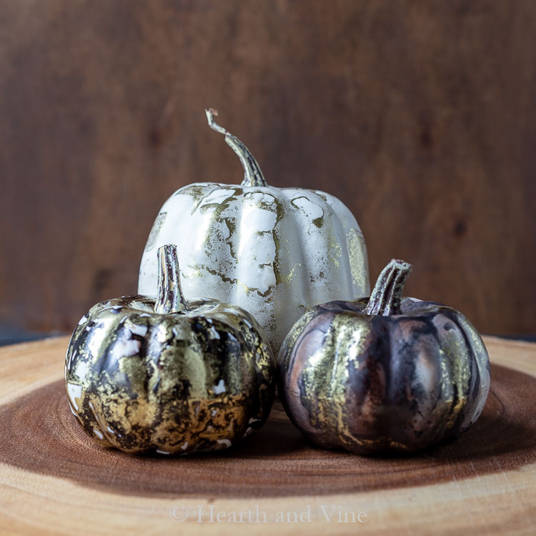 Black and gold pumpkins