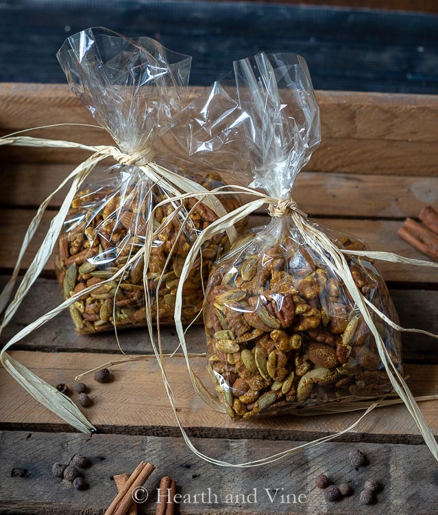 Bags of Moroccan spiced nuts