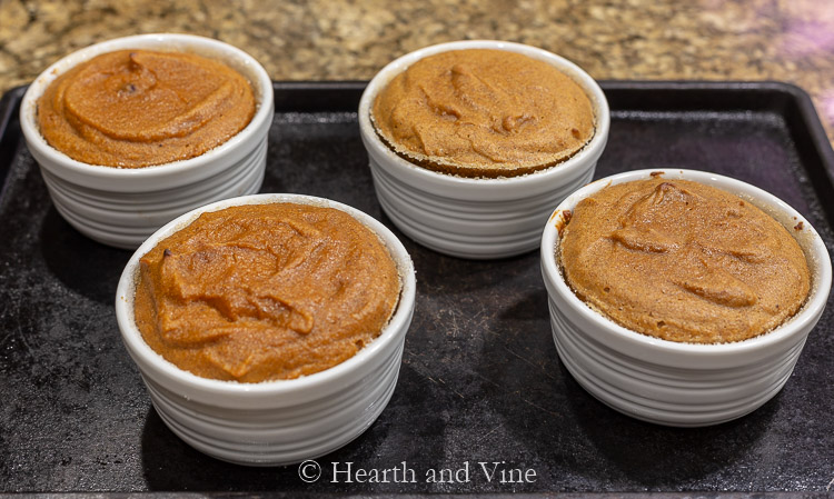 Pumpkin lava cakes from the oven