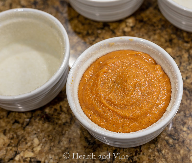 Pumpkin lava cake before baking