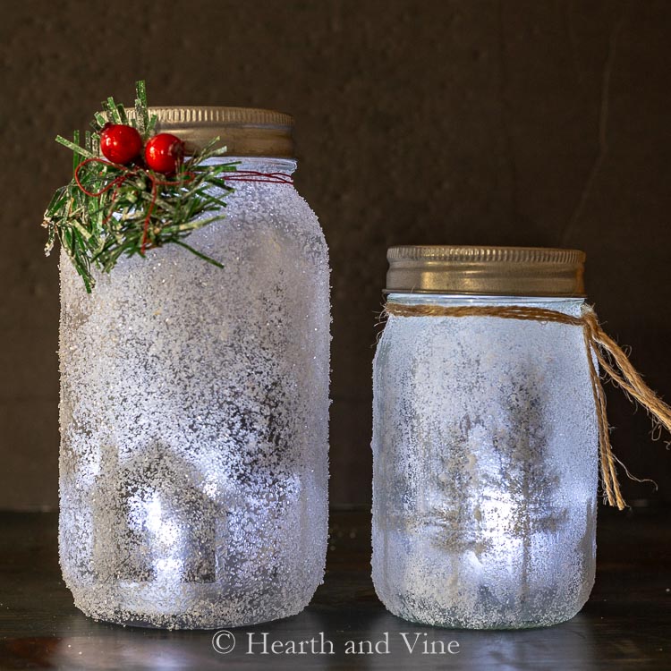 Lighted mason jar luminaries