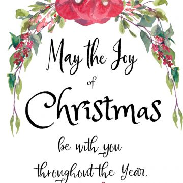 Watercolor floral Christmas Greeting sign