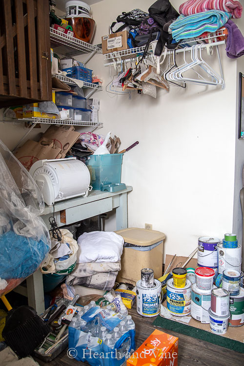 Laundry room corner mess