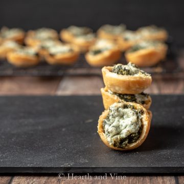Cheesy spinach cups stack