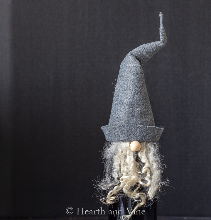 Gray gnome wine bottle topper