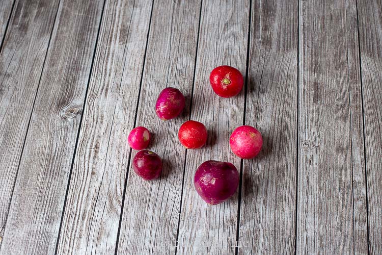 Rainbow radishes