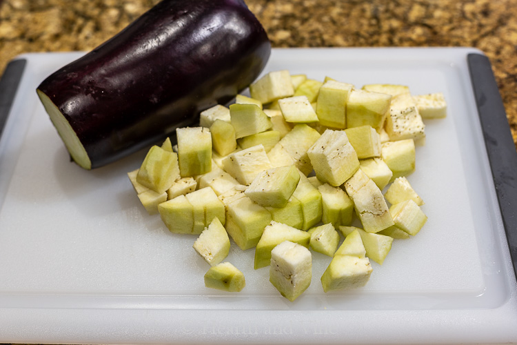 Chopped eggplant