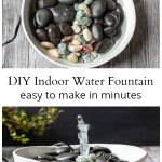 Two views of a homemade tabletop water fountain