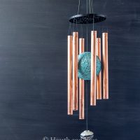Homemade copper pipe wind chimes