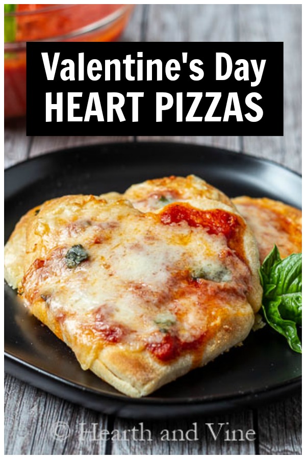Mini heart shaped pizza for Valentine's Day