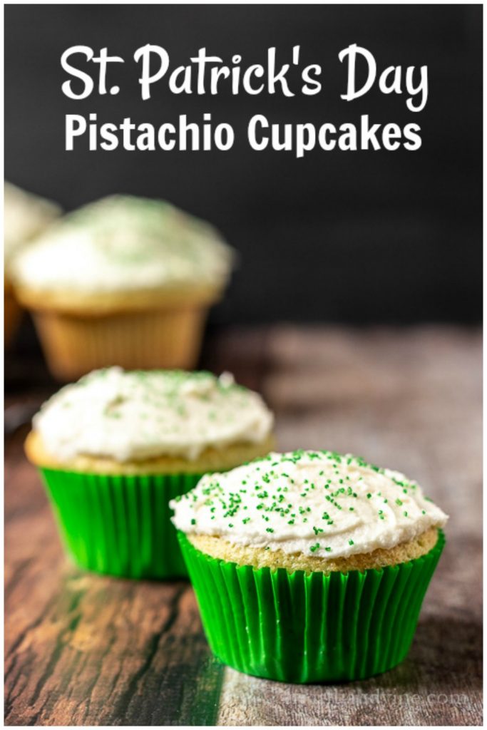 St. Patricks Day pistachio cupcakes