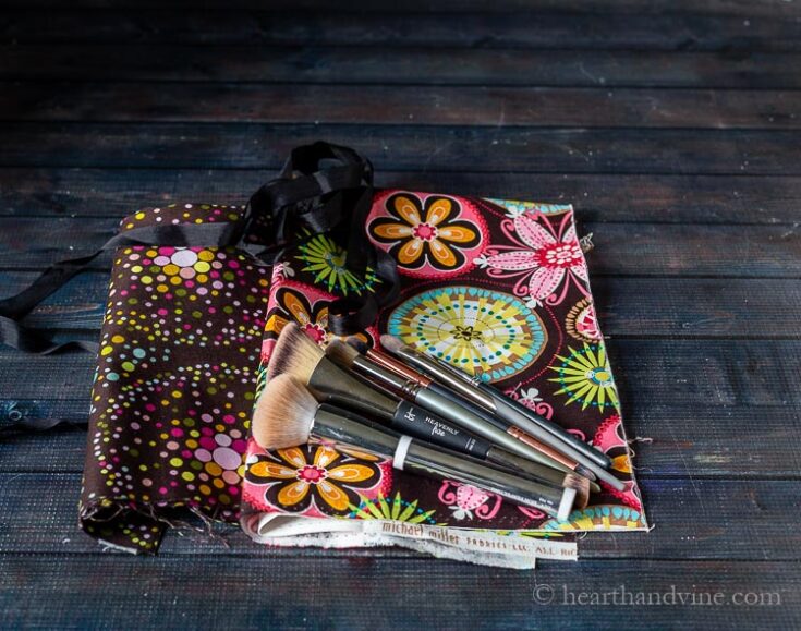 DIY Makeup Brush Roll For Travel or Organization Hearth and Vine
