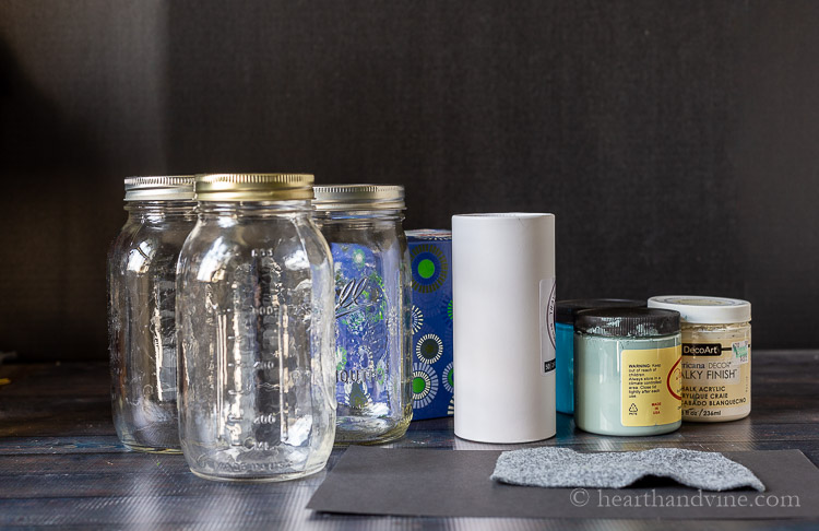 Mason jar tissue holder supplies