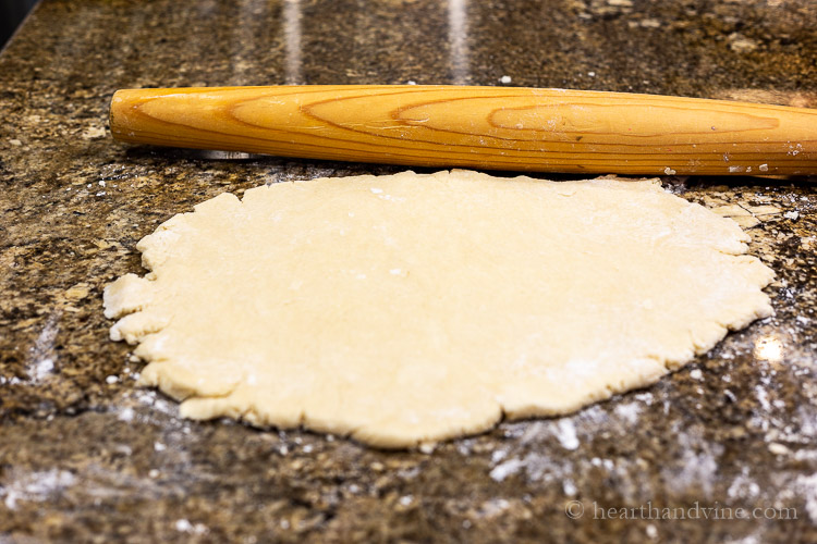 Shortbread dough rolled out