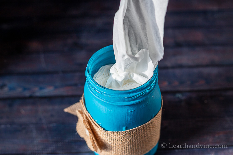 How to Make Mason Jar Tissue Holders