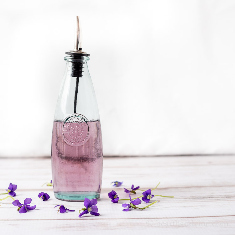 Homemade violet syrup