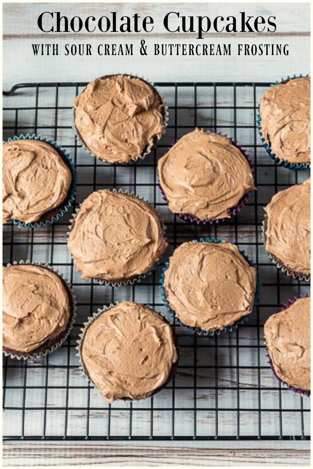 Sour Cream Chocolate Cupcakes from Scratch Hearth and Vine