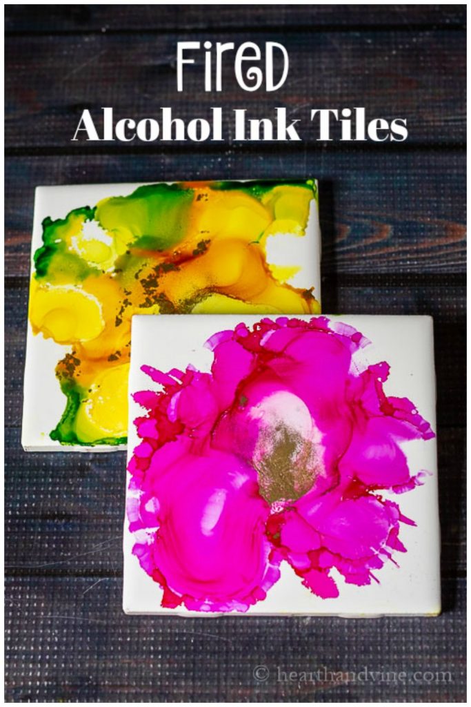 Fired Alcohol Ink Tiles