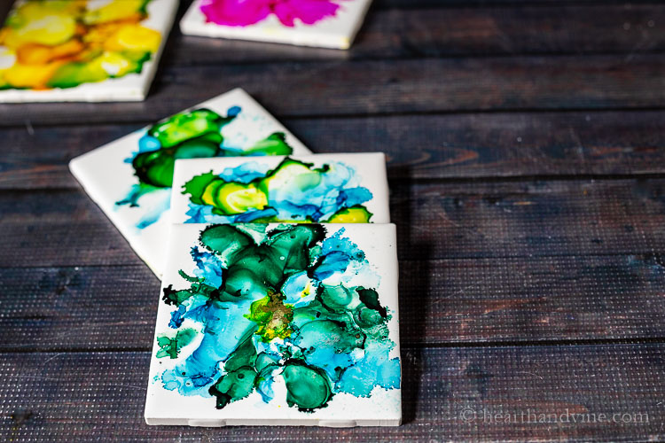 Holly's Arts and Crafts Corner: Craft Project: Alcohol Ink Tiles