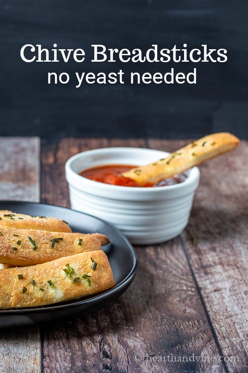 Chive Breadsticks Easy No Yeast Recipe Hearth and Vine