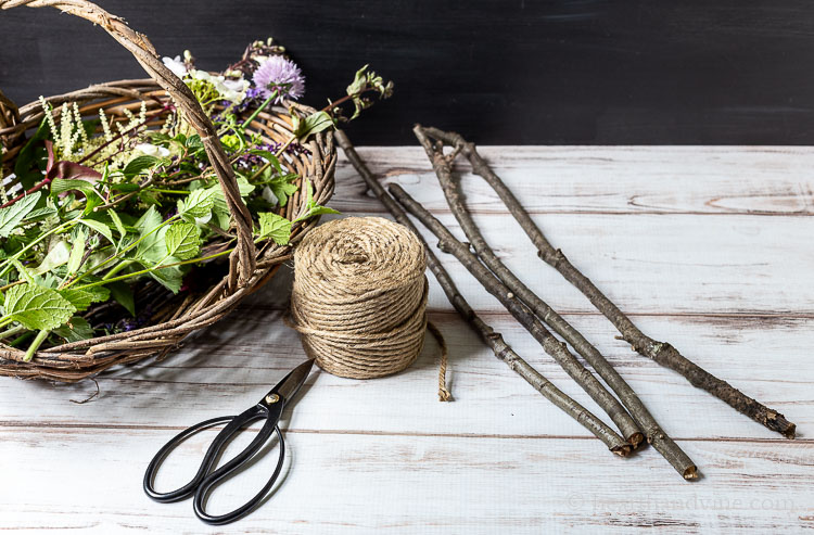 Supplies for Nature Weaving craft.