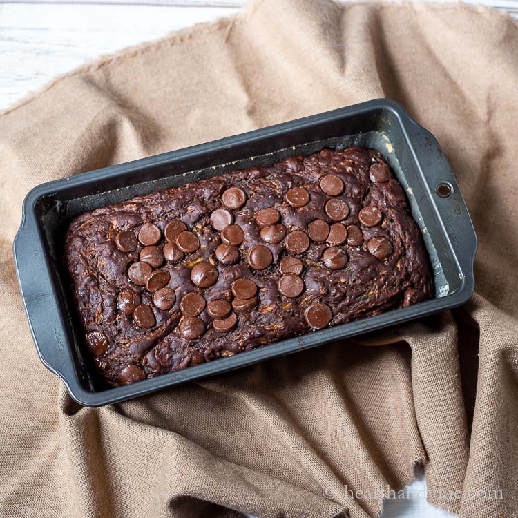 Loaf of chocolate zucchini bread