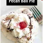 Slice of melting pecan ball pie