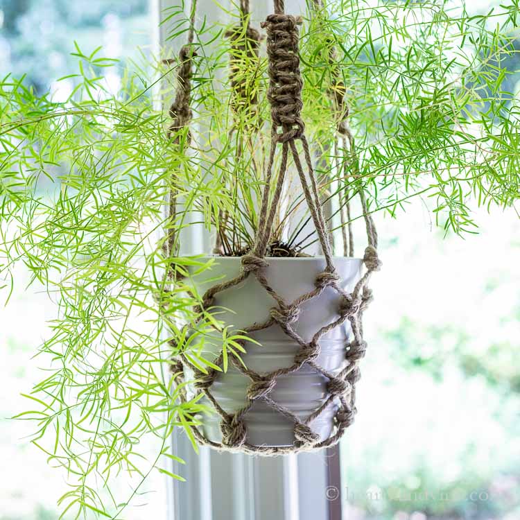 Make your own plant pot hanger with just one cord, Gardening hacks