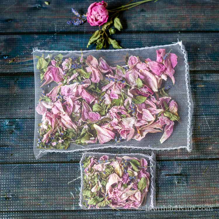 Two garden floral sachets