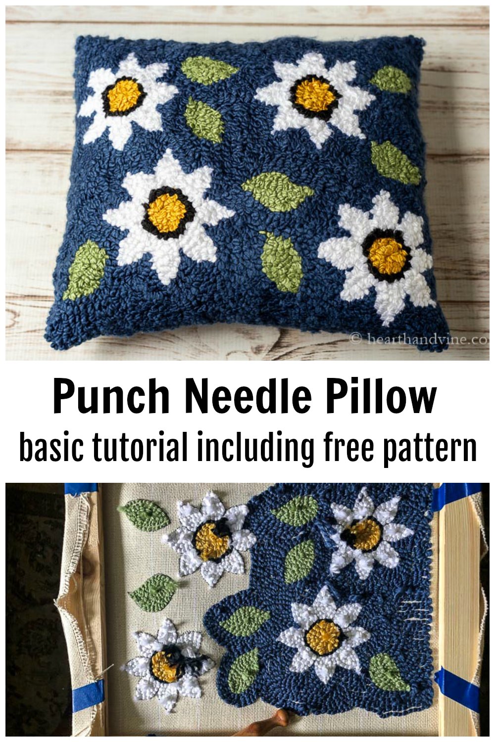 Punch Needle Rug Hooking Pillow Basics and Free Pattern Hearth and Vine