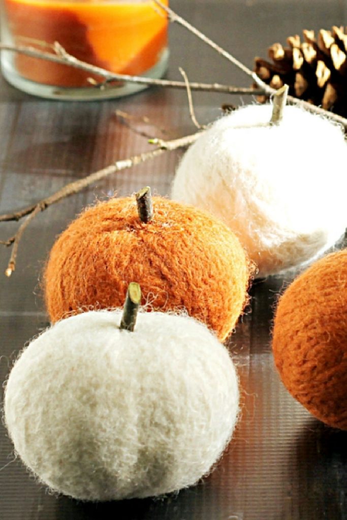 Felted Dryer Ball Pumpkins For Decor and Future Use | Hearth and Vine