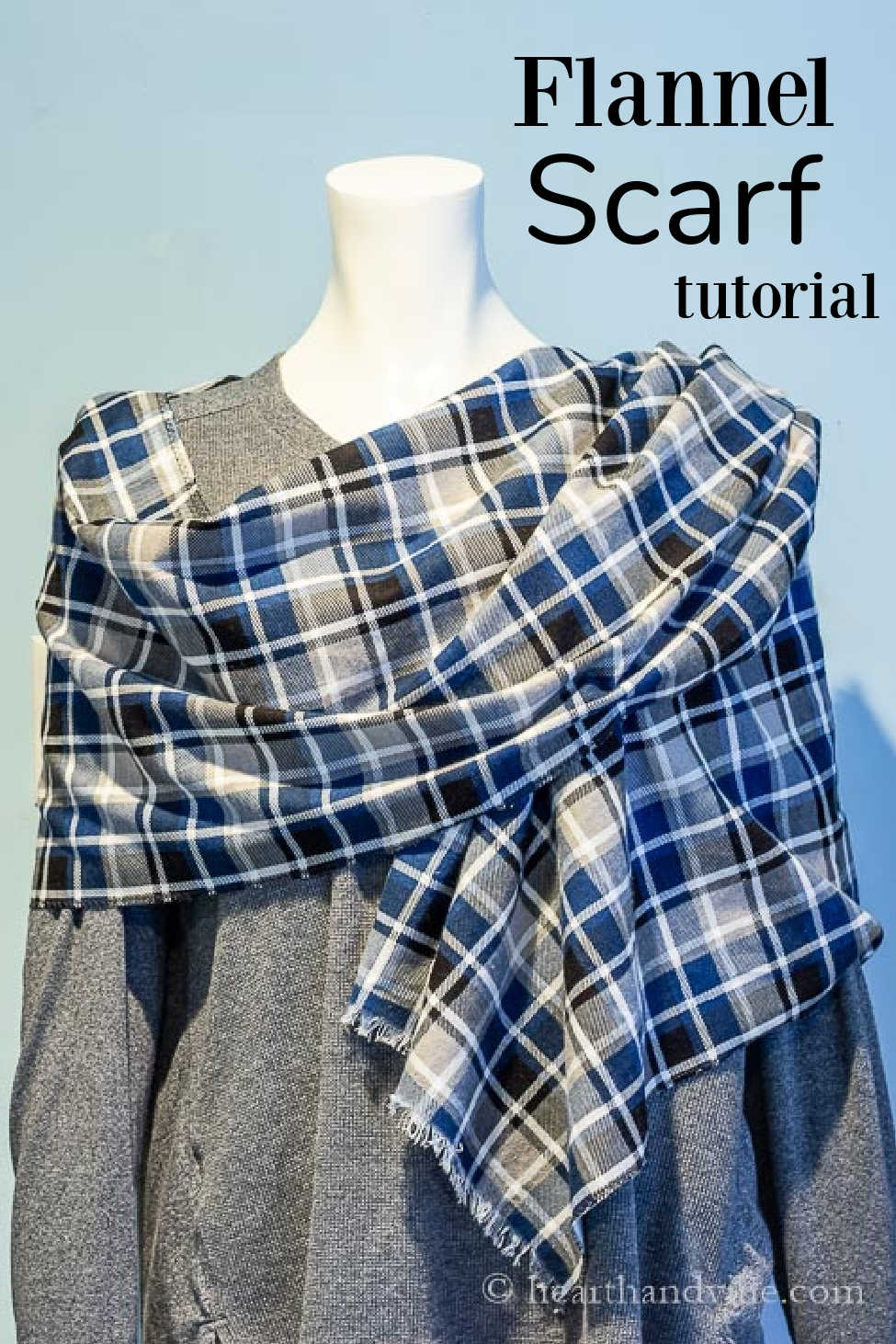 DIY Flannel Scarf in No Time for Less Hearth and Vine