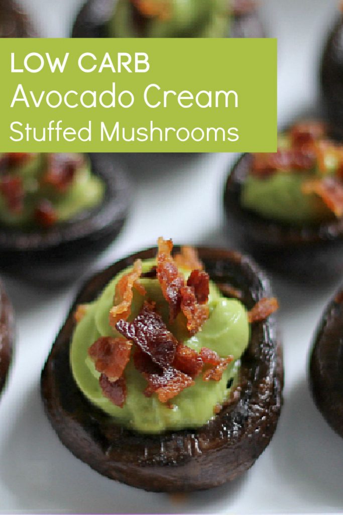 Low Carb Stuffed Mushrooms with Avocado and Bacon