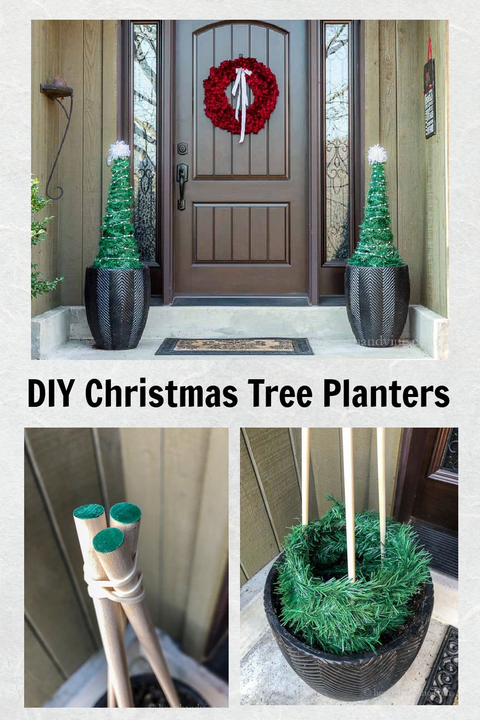 How to Make Faux Christmas Tree Planters for Your Front Porch