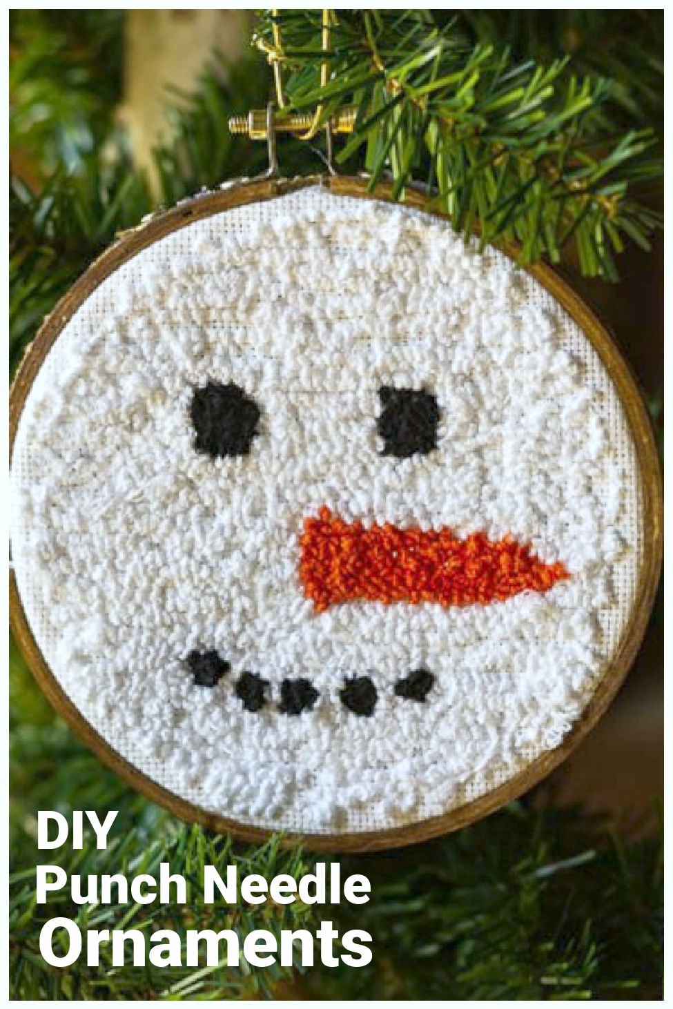 Embroidery Hoop Punch Needle Christmas Ornaments DIY