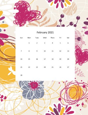 Feb 2021 Calendar
