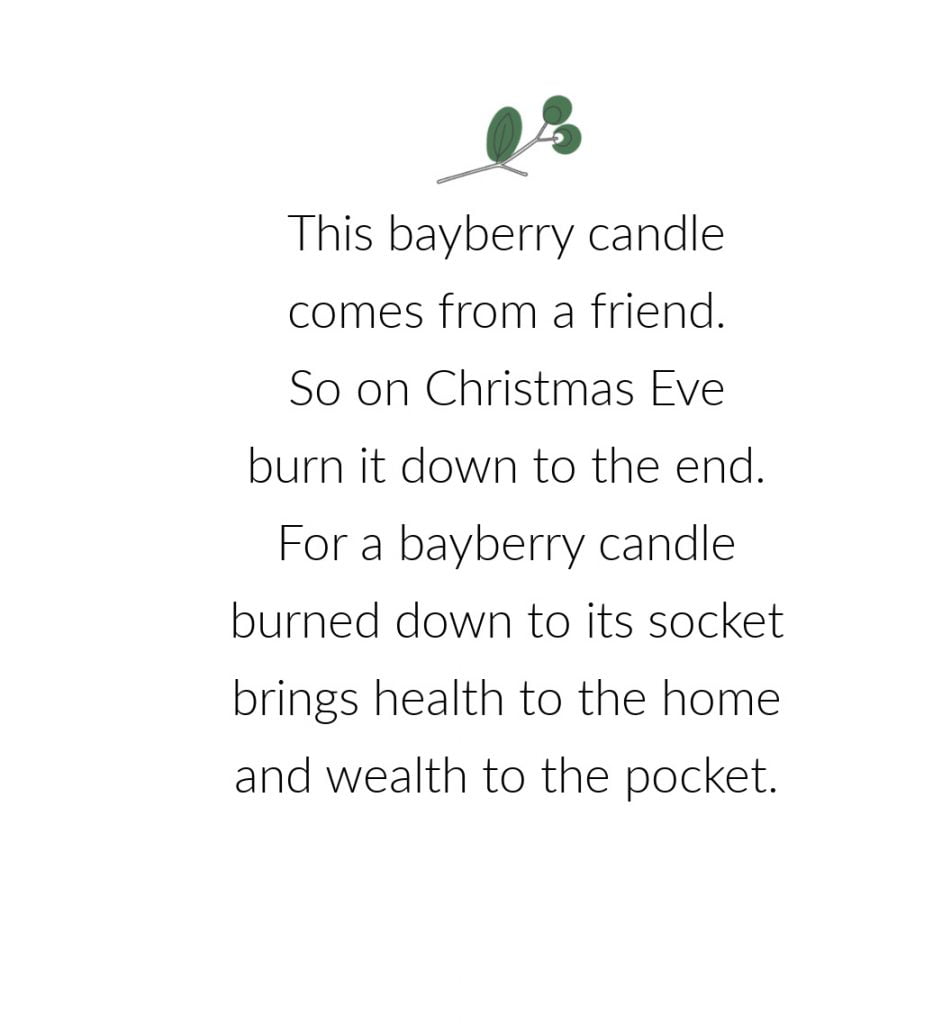 Bayberry candle poem