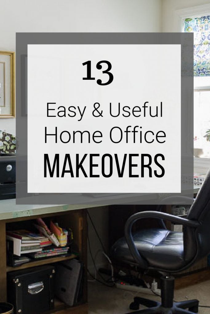 Home office desk with text overlay easy and useful home office makeovers.