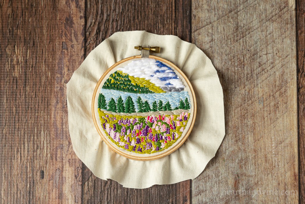 Completed hoop art embroidery.