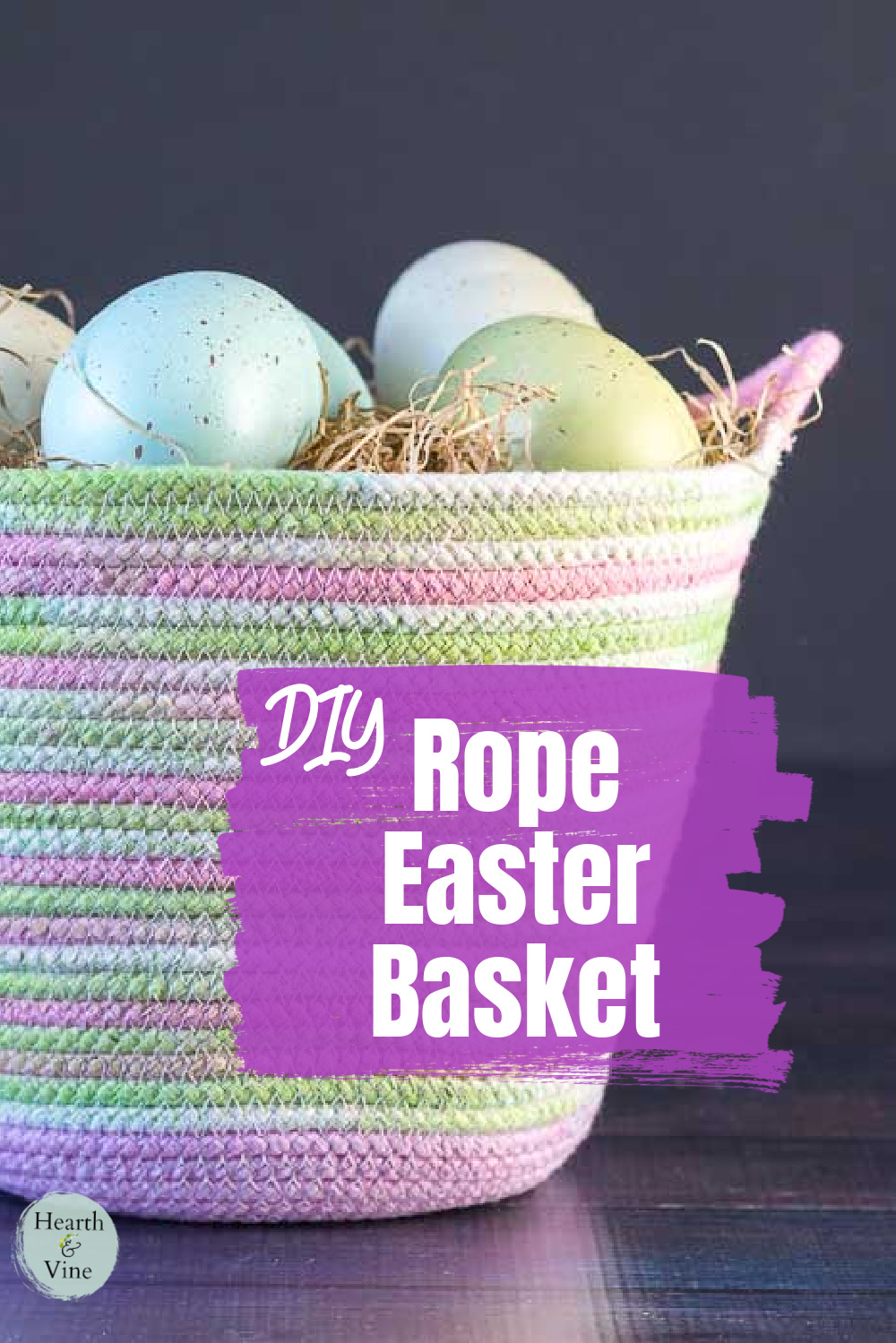 Easter Rope DIY Easter Rope Basket in Dyed Spring Colors