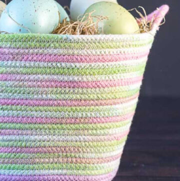 Dyed rope Easter basket.