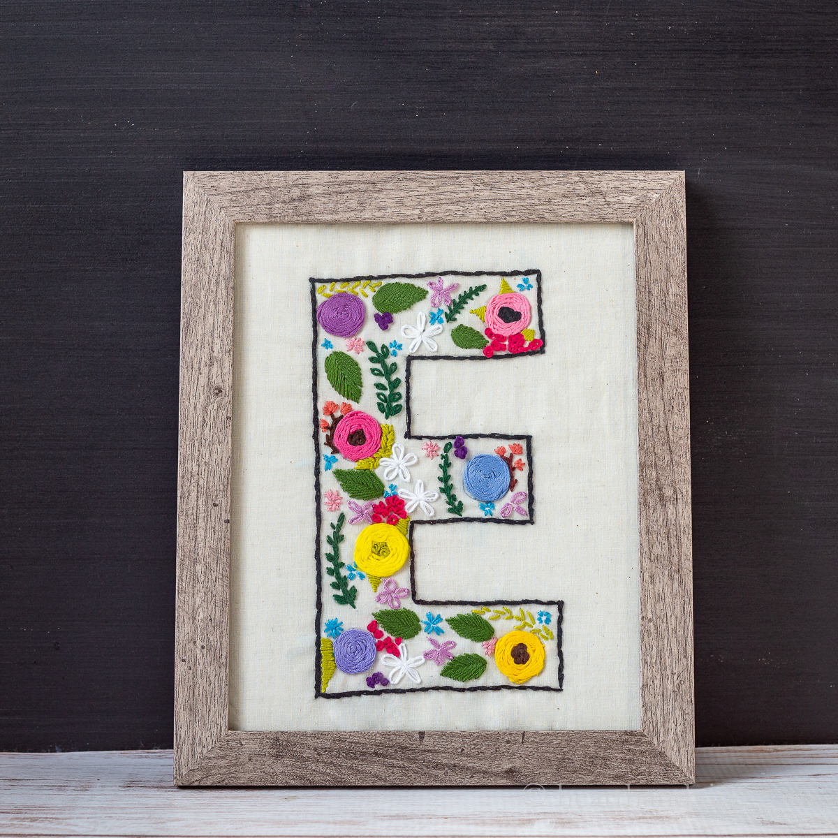 Easy Hand Embroidered Monogram Letter Art Tutorial