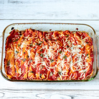 Baking pan of low carb cannelloni