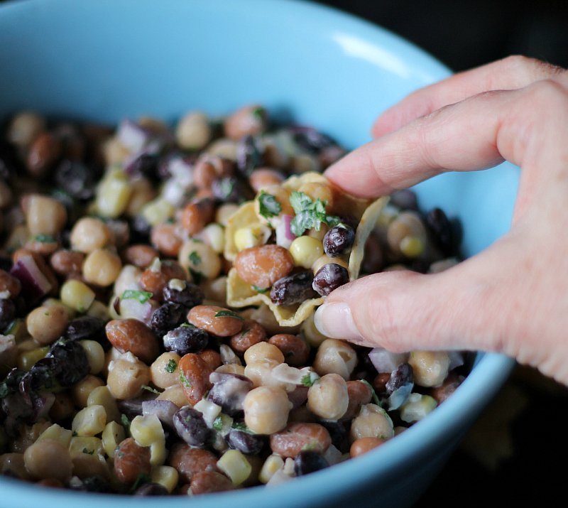 3 Bean Party Dip Quick Easy And Healthy Appetizer Recipe