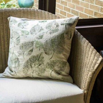Begonia printed drop cloth pillow