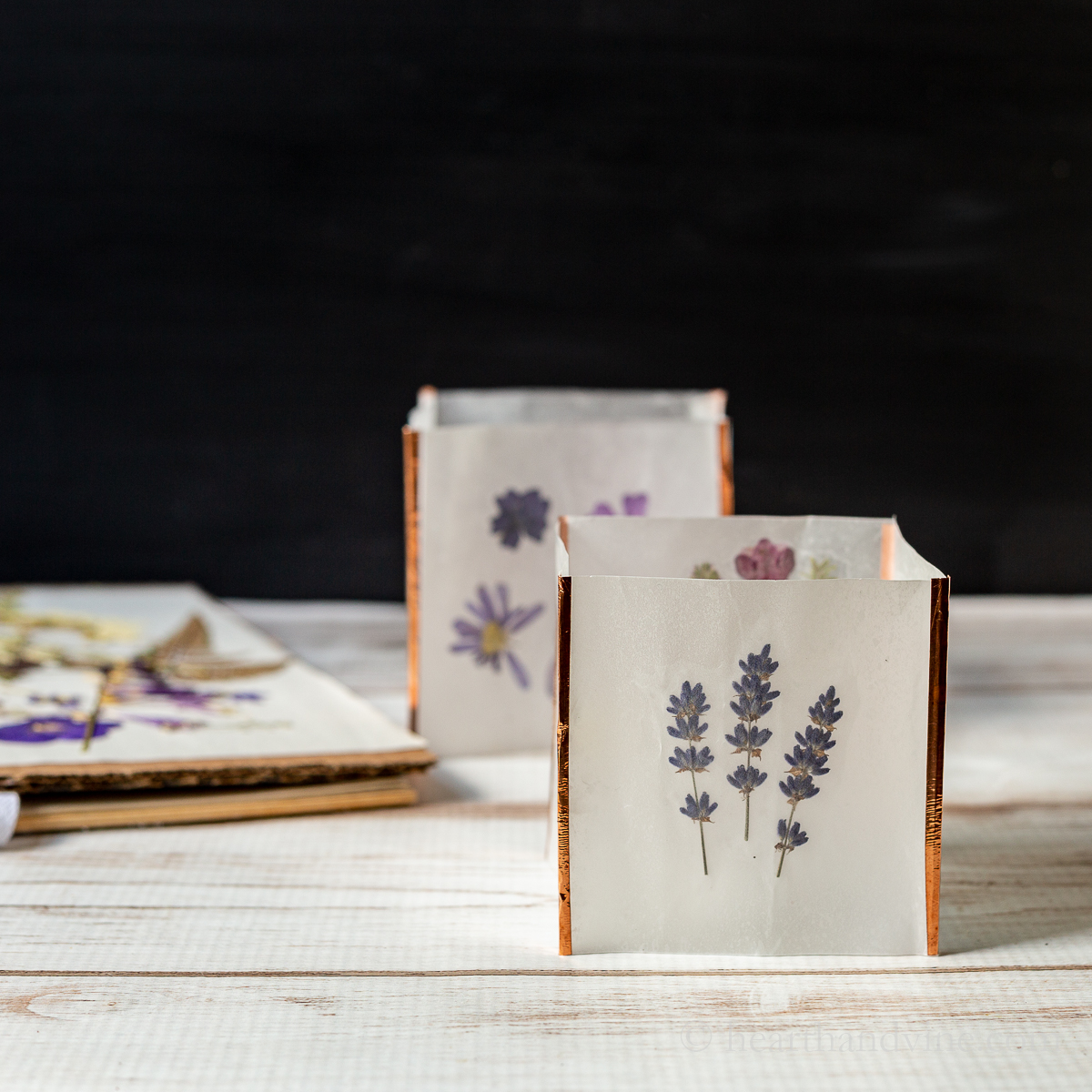 Pressed lavender luminaria