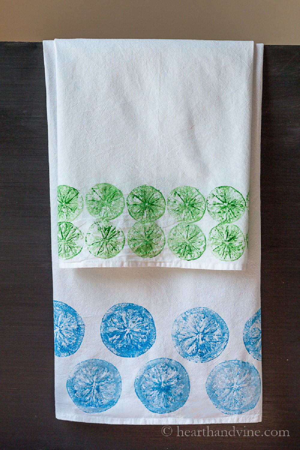 DIY Hand Printed Tea Towels with Fruit Hearth and Vine